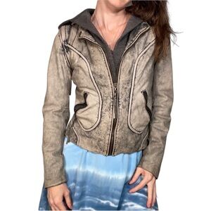 DOMA Gray Leather Jacket